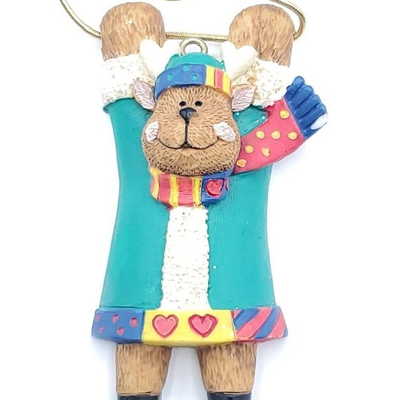 5 Wooden Ornaments Christmas Holiday Decorations Santa Snowman Tree great shape - Picture 6 of 12